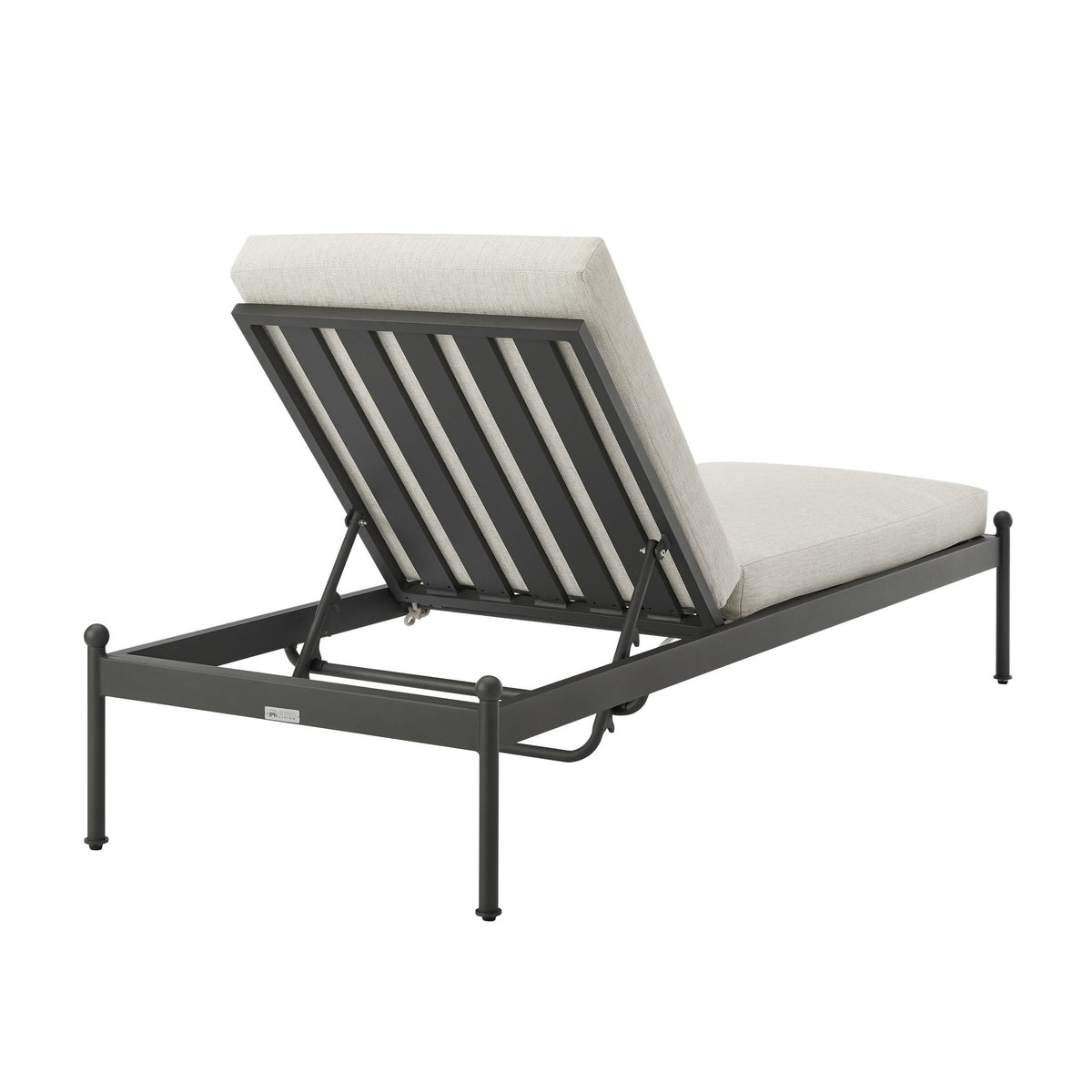 Leni - Outdoor Lounge Chaise With Cushions And Powder Coated Aluminum Frame - Moonveil / Warm Gray