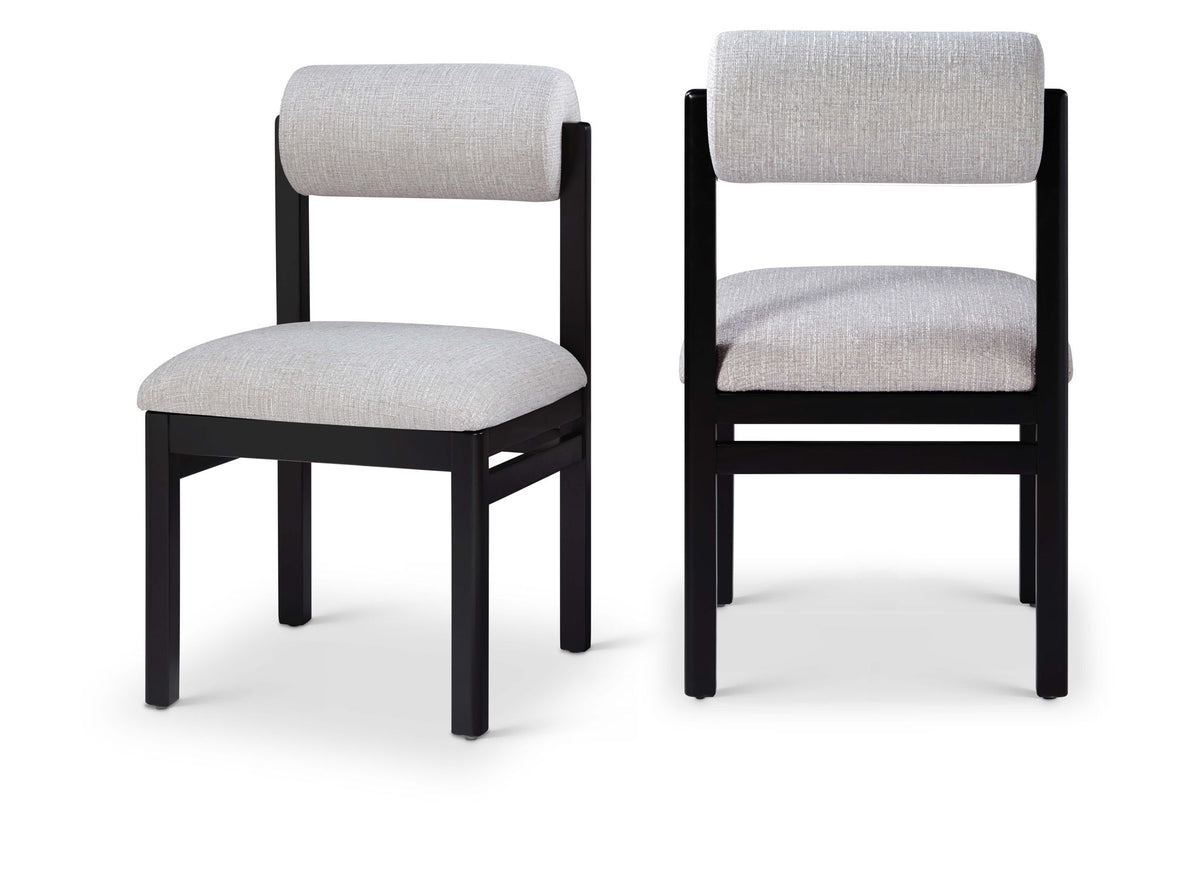 Roundhill - Fabric Dining Chair (Set of 2) - Black Frame