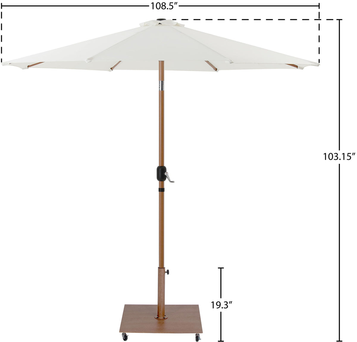 Fiji - Aluminum Patio Umbrella With Square Teak Base