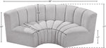 Arc - Boucle Fabric 3 Piece Modular U-Shaped Sofa