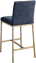 Reeves - Chenille Fabric Upholstered Counter Stool (Set of 2) - Gold Base