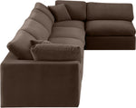Comfy - 5 Piece Velvet Modular Sectional