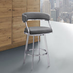 Saturn - Bar Height Bar Stool - Brushed Stainless Steel
