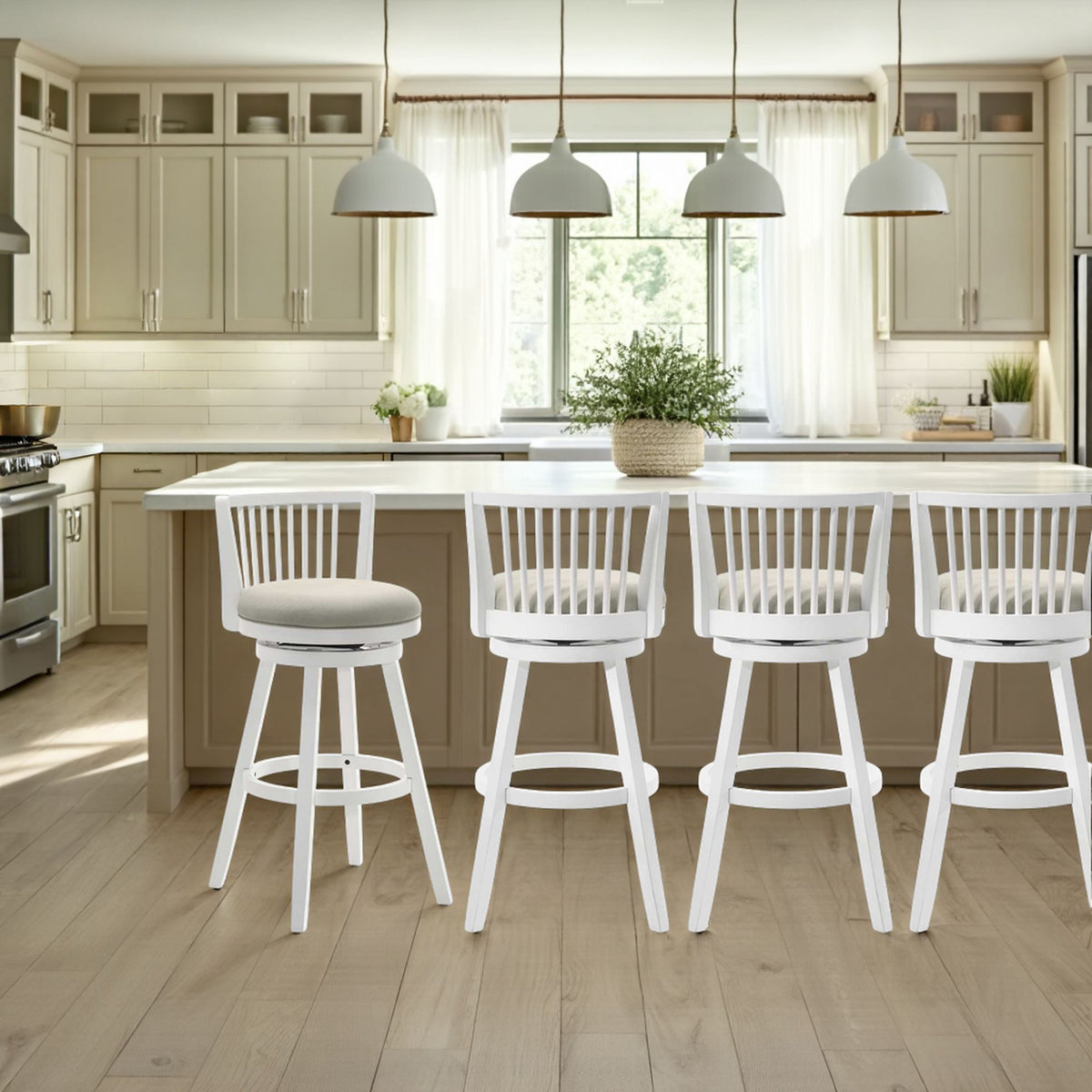 Harper - 26" Amber Glow Counter Height Rubberwood Swivel Barstool