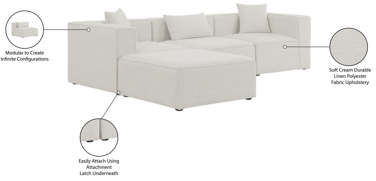 Cube - Linen 4 Piece Modular Sectional With Chaise