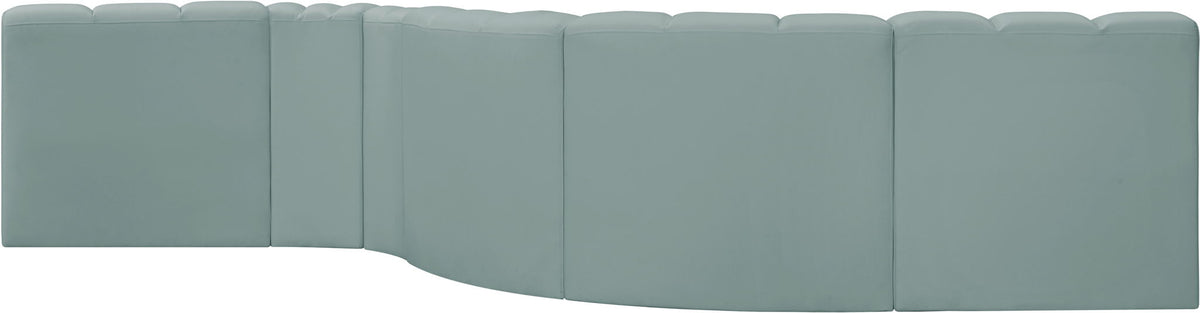 Arc - Faux Leather 6 Piece Curved Modular Sofa