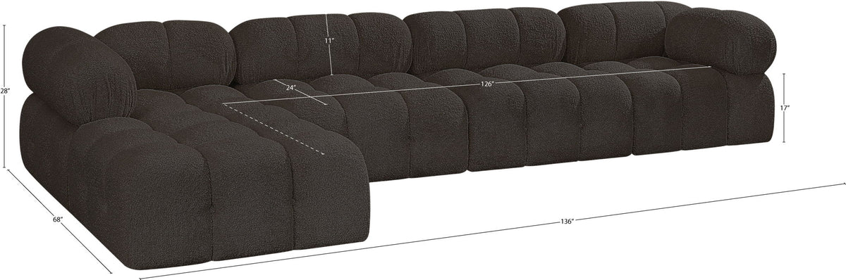 Ames - 5 Piece Fabric Modular Sectional