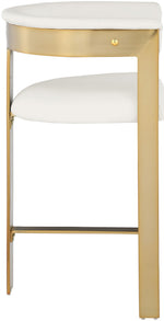 Romeo - Faux Leather Counter Stool With Gold Base (Set of 2)