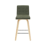 Vienna - 35.5" Swivel Counter Height Square Back Wood Bar Stool With Faux Leather Seat