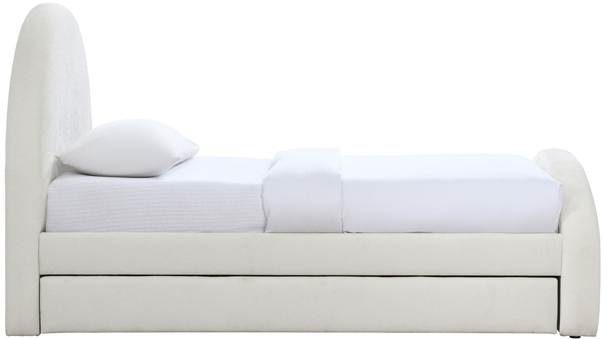 Andaz - Chenille Fabric Upholstered Trundle Bed