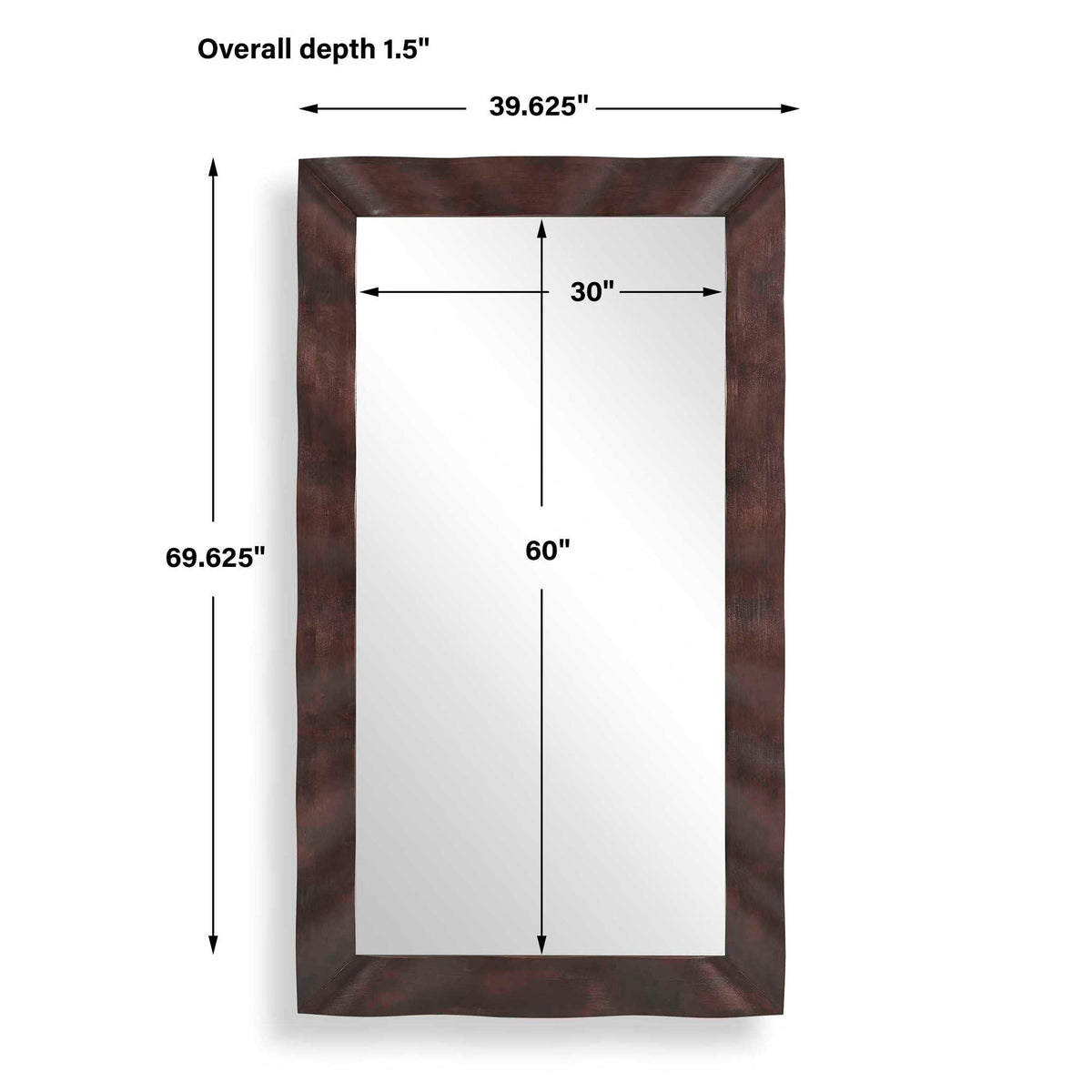 Wrinkle - Wavy Wood Mirror - Woodtone
