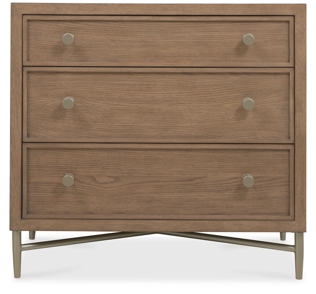 Sonnet - Three-Drawer Nightstand - Dark Gray / Light Brown