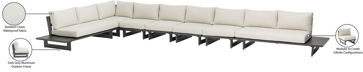 Maldives - 7 Piece Water Resistant Outdoor Patio Modular Sectional With Gray Base