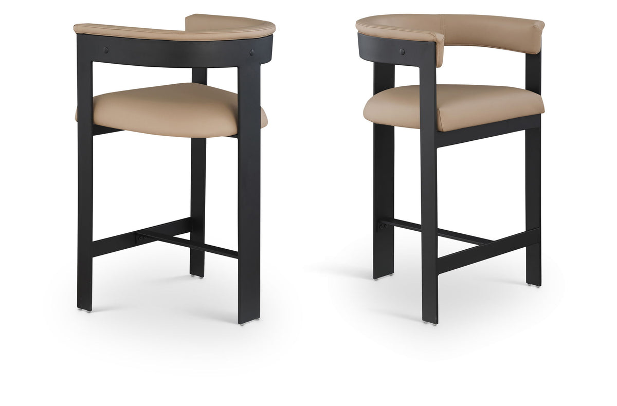 Romeo - Faux Leather Counter Stool With Black Base (Set of 2)