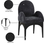 Waldorf - Chenille Dining Arm Chair With Black Legs