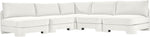 Hammond - Velvet Performance Fabric Upholstered 5 Piece Armless Sectional