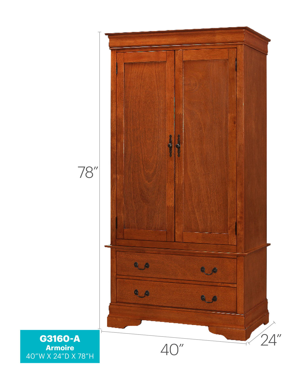 Glory Furniture - Louis Phillipe - Armoire