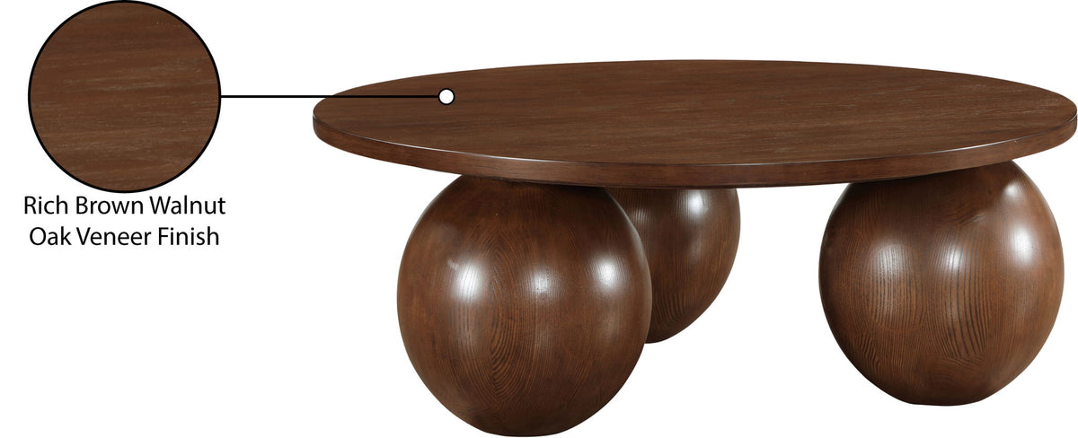 Fitch - Wood Oak Veneer Coffee Table - 3 Legs