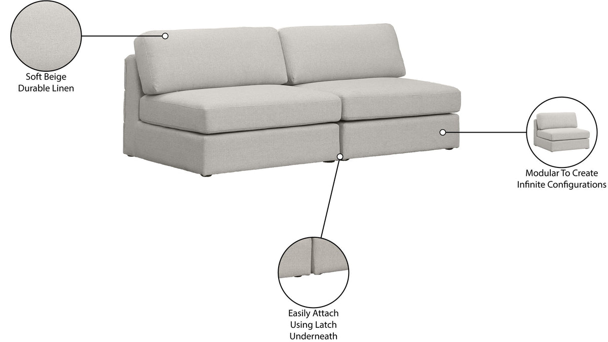 Beckham - Modular 2 Seat Armless Sofa