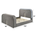 Shelyn - Bedroom Bed With LED, TV Stand, Fireplace & Bluetooth