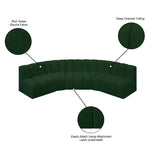 Arc - Boucle Fabric 5 Piece U-Shaped Modular Sofa