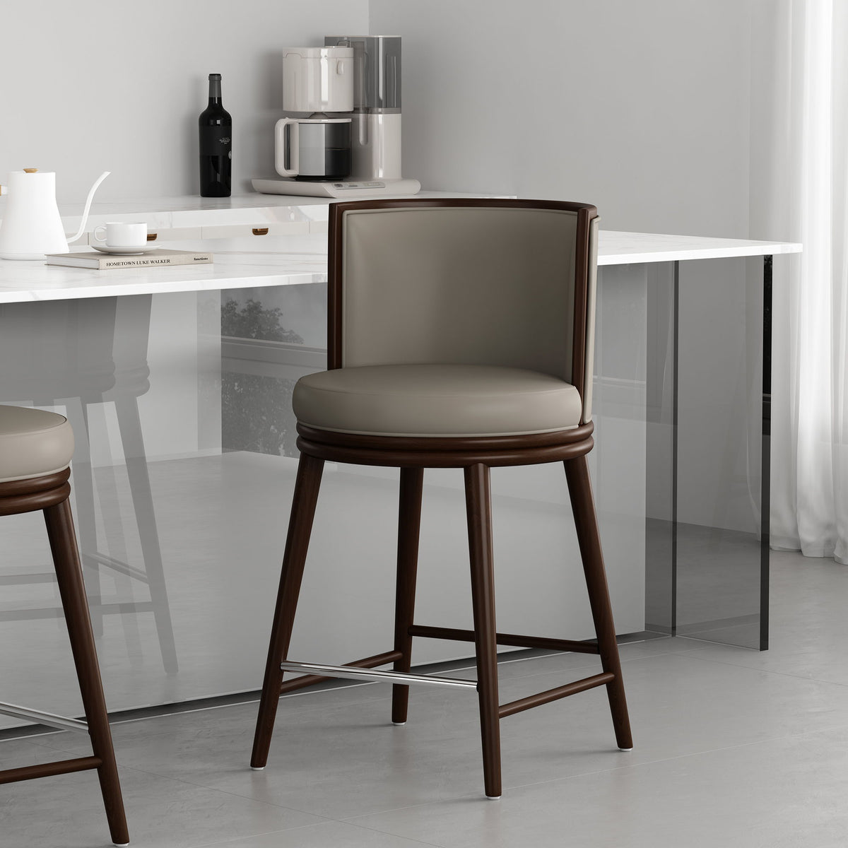 Evalyn - Counter Stool - Taupe