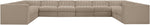 Rummi - Velvet Performance Fabric Upholstered 10 Piece Modular Sectional