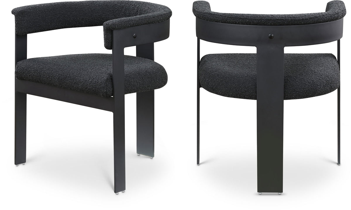 Romeo - Boucle Dining Chair With Black Base (Set of 2)