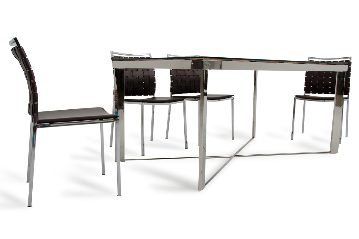 Santiago Modern Rectangular Wood Mosaic Dining Table by VIG Furniture - View 8