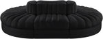 Rummi - Oval Velvet Performance Fabric Upholstered 6 Piece Modular Sectional