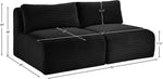 Shaggy - 2 Seat Modular Armless Sofa