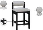 Roundhill - Fabric Counter Stool - Black Frame