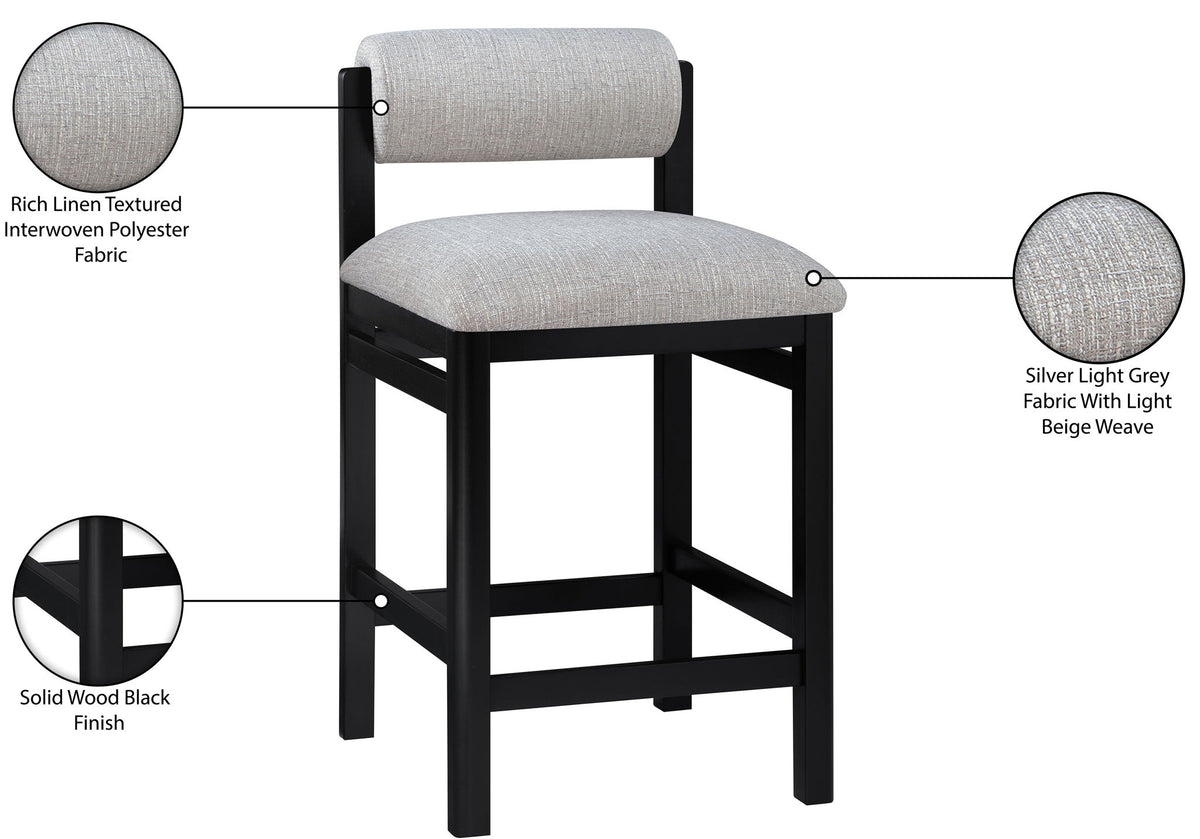 Roundhill - Fabric Counter Stool - Black Frame