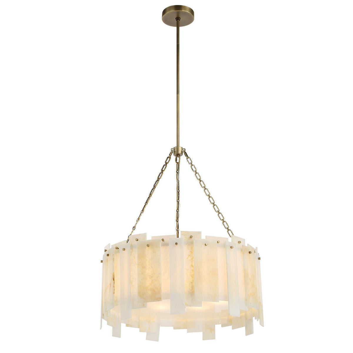 Stacked Deck - Pendant - White / Light Antique Brass
