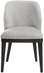 Valeo - Linen Textured Fabric Upholstered Dining Chair (Set of 2) - Painted Black Base