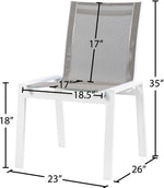 Nizuc - Outdoor Patio Dining Chair With White Frame (Set of 2)