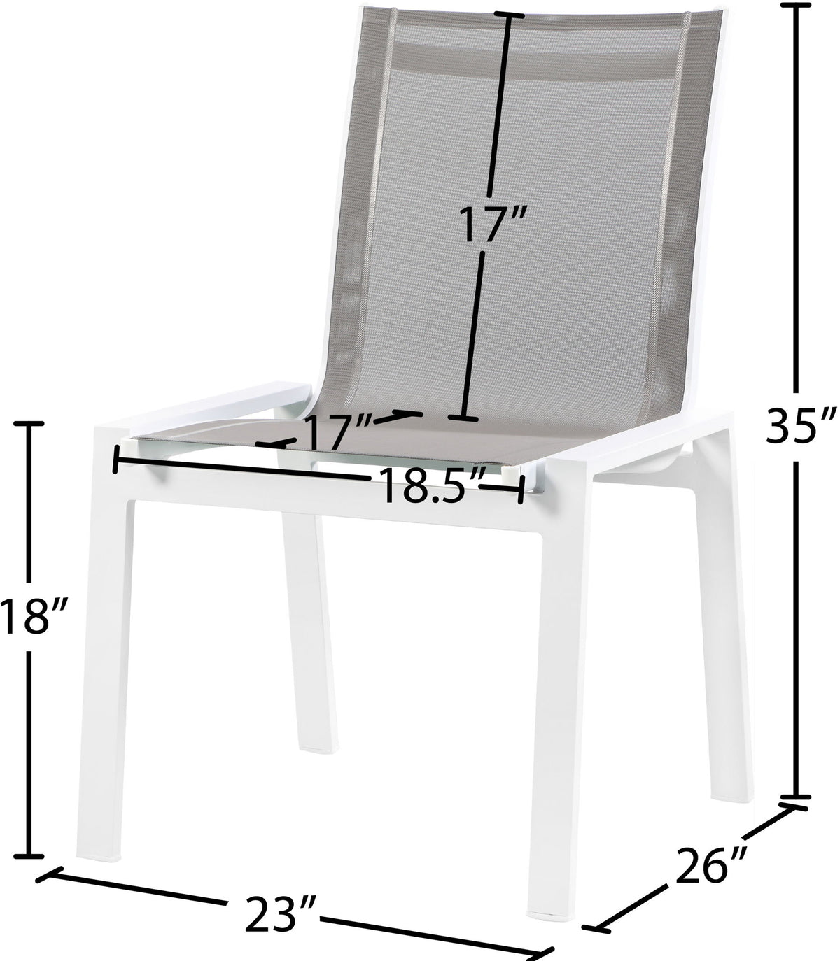 Nizuc - Outdoor Patio Dining Chair With White Frame (Set of 2)