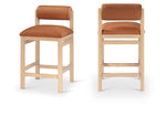 Roundhill - Faux Leather Counter Stool - Natural Frame