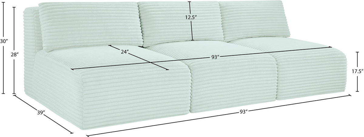 Shaggy - 3 Seat Modular Armless Sofa