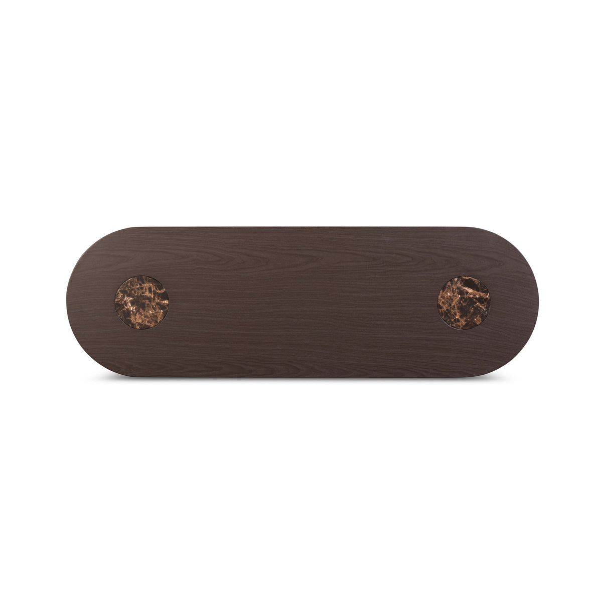 Braya - Faux Emperador Marble Console Table - Dark Brown