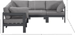 Nizuc - Outdoor Patio 5 Piece Modular Sectional With Gray Frame