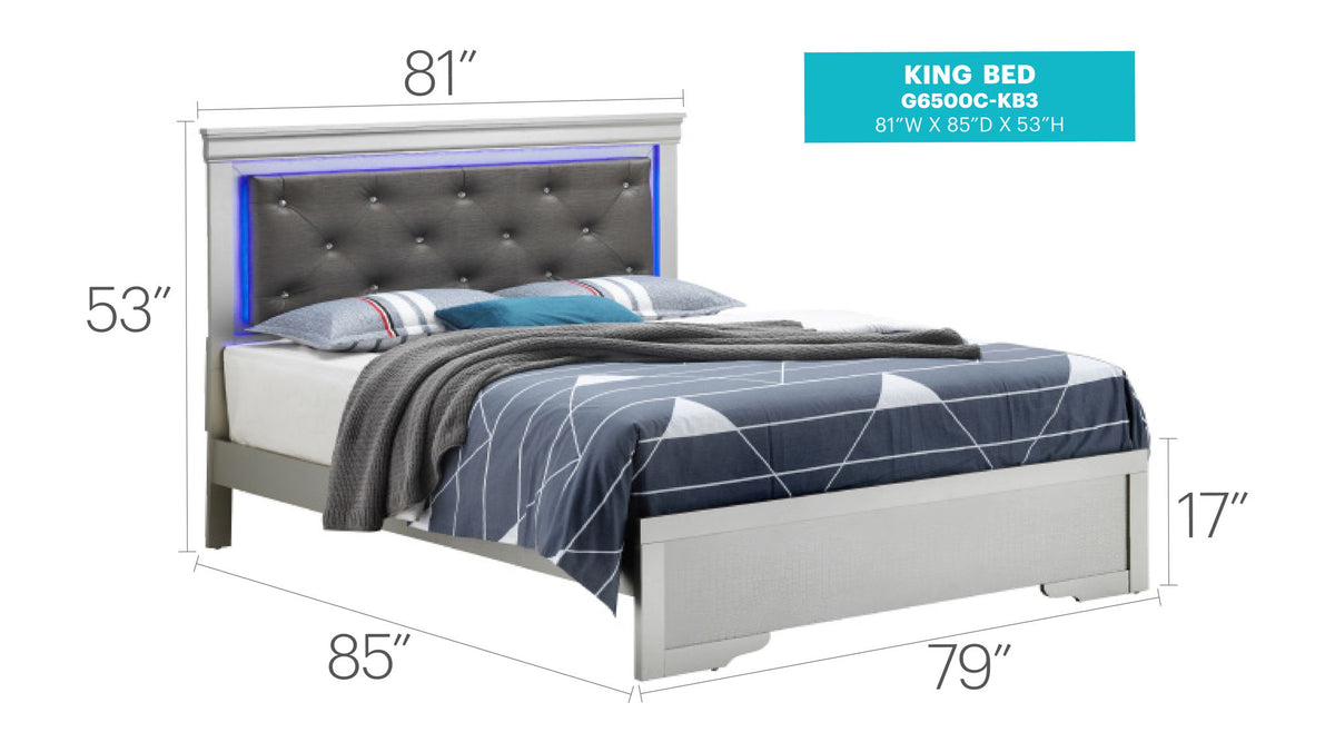 Glory Furniture - Lorana - Bed With LED