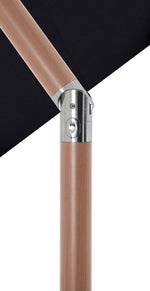 Fiji - Aluminum Patio Umbrella With Round White And Teak Base