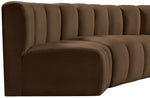 Arc - Velvet 5 Piece U-Shaped Modular Sofa