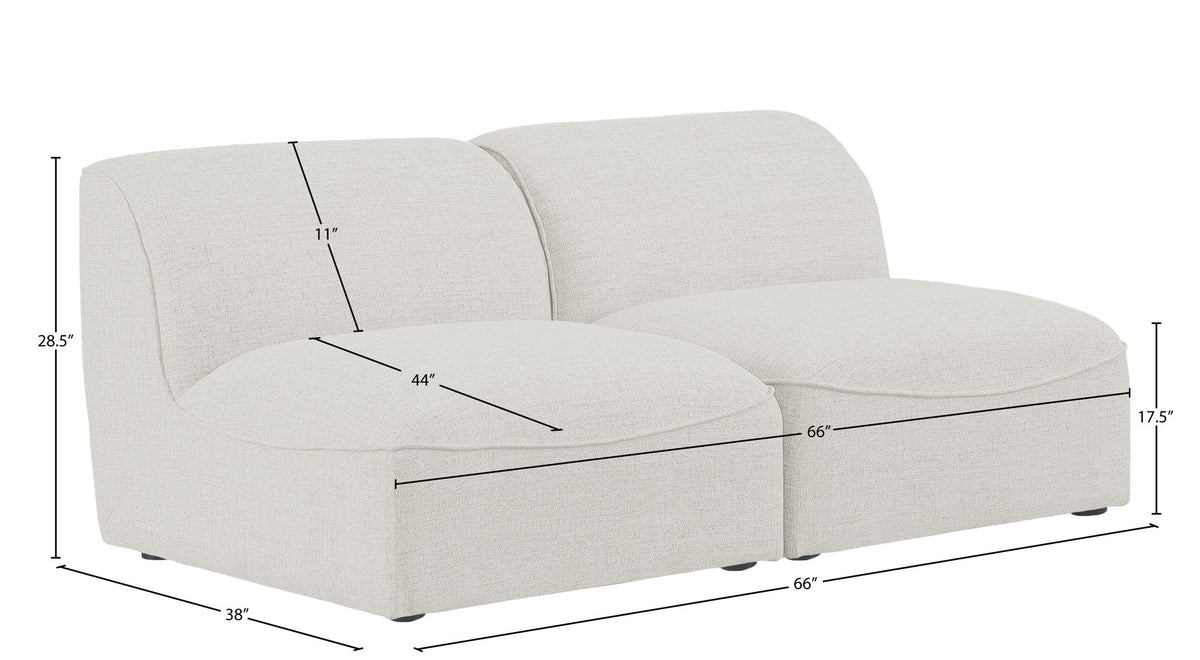 Miramar - 2 Seat Armless Modular Sofa