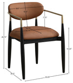Riccio - Faux Leather Dining Arm Chair (Set of 2) - Black And Gold Frame
