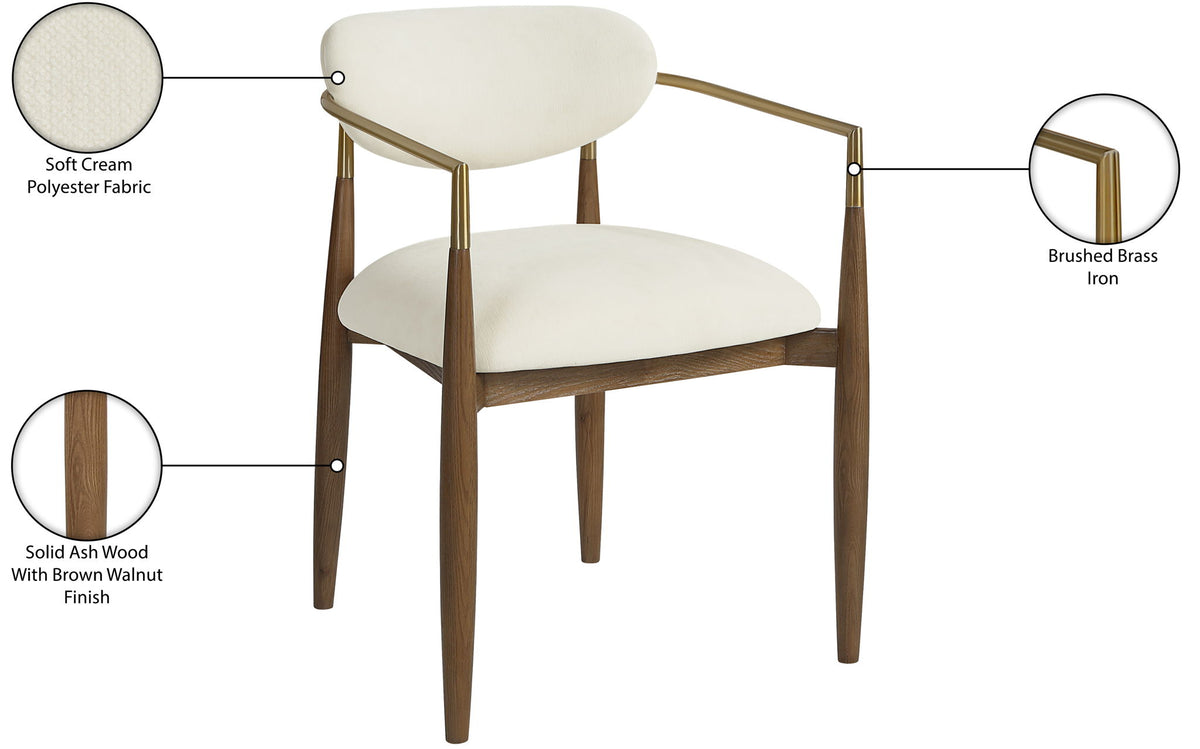 Riccio - Fabric Dining Arm Chair (Set of 2) - Walnut Frame