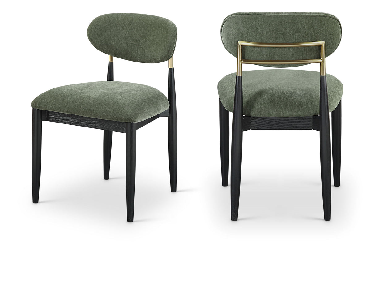 Riccio - Fabric Dining Side Chair (Set of 2) - Black And Gold Frame