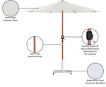 Fiji - Aluminum Patio Umbrella With Square White And Teak Base