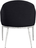Ferro - Upholstered Dining Arm Chair With Brushed Silver Legs